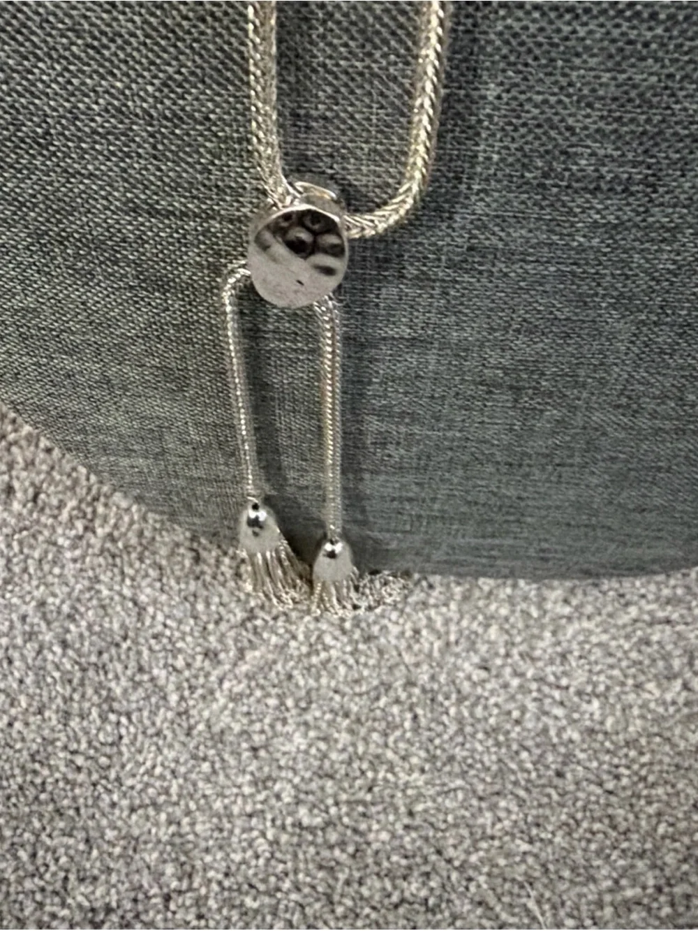 Silver  Station Lariat Necklace